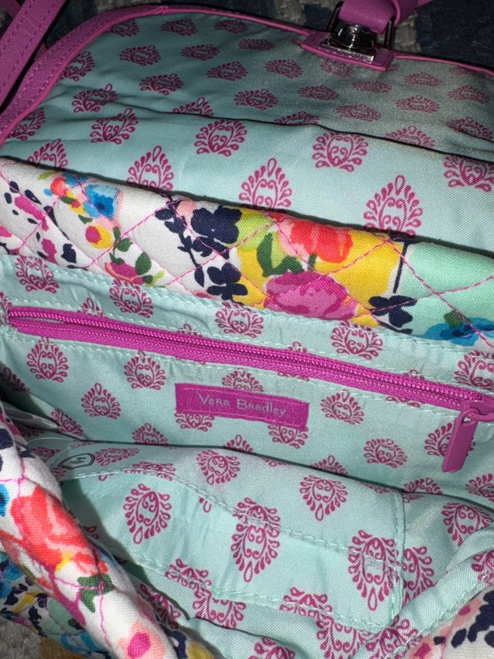Vera Bradley Pink Quilted Floral Crossbody - Picture 5 of 5